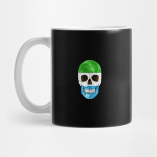 Sierra Leone Flag Skull - Gift for Sierra Leonean With Roots From Sierra Leone Mug